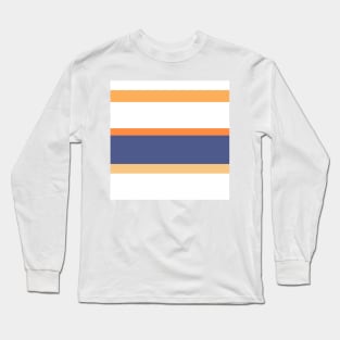 A fine compound of Twilight, White, Topaz, Rajah and Orangeish stripes. Long Sleeve T-Shirt